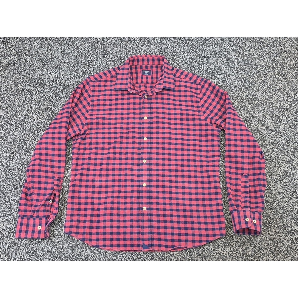 UNTUCKit Shirt Mens Large Slim Long Sleeve Flannel Checkered Plaid Button Down - Picture 2 of 7